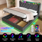 Upholstered Bed, Hydraulic Storage Bed (Without Mattress)