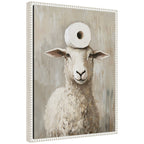 Sylvie Toilet Paper Roll on Cute Sheeps Head Bathroom Art Framed Canvas