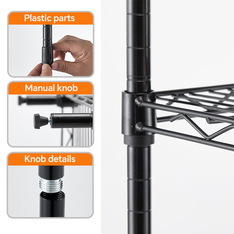 Wire frame metal storage rack adjustable rack