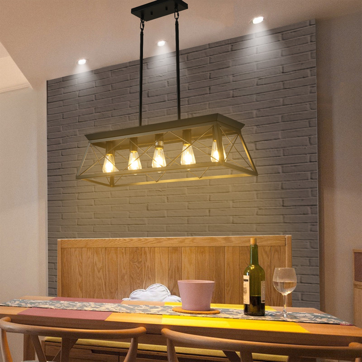 5-light farmhouse pendant light