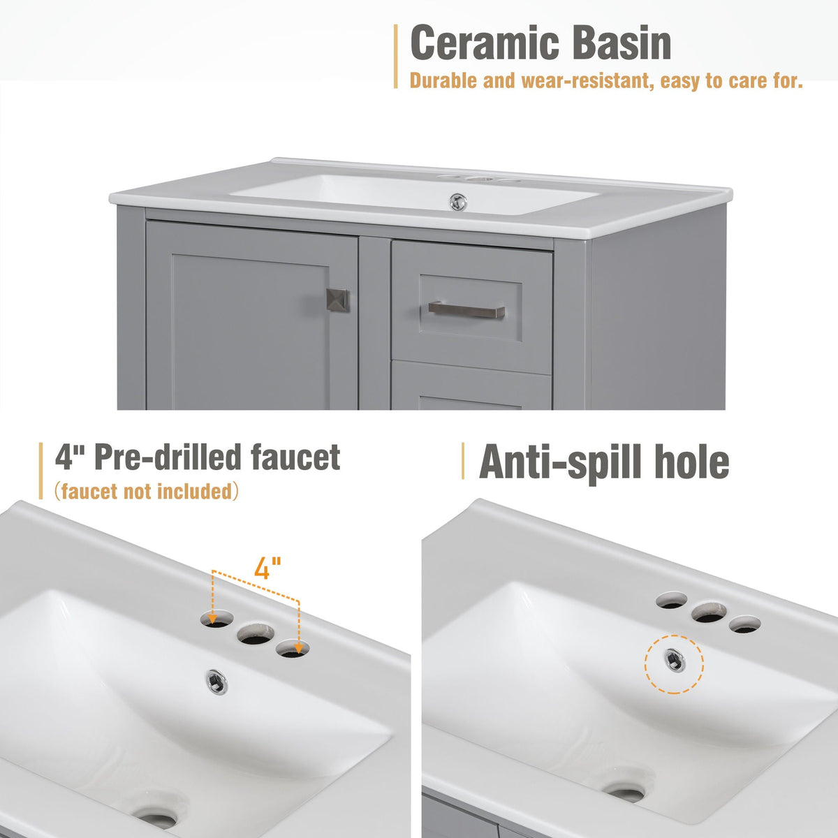 Modern Bathroom Cabinet With Sink Combo Set