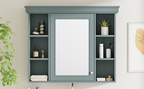 35 ''x 28' 'blue wall mounted bathroom storage cabinet with mirror door