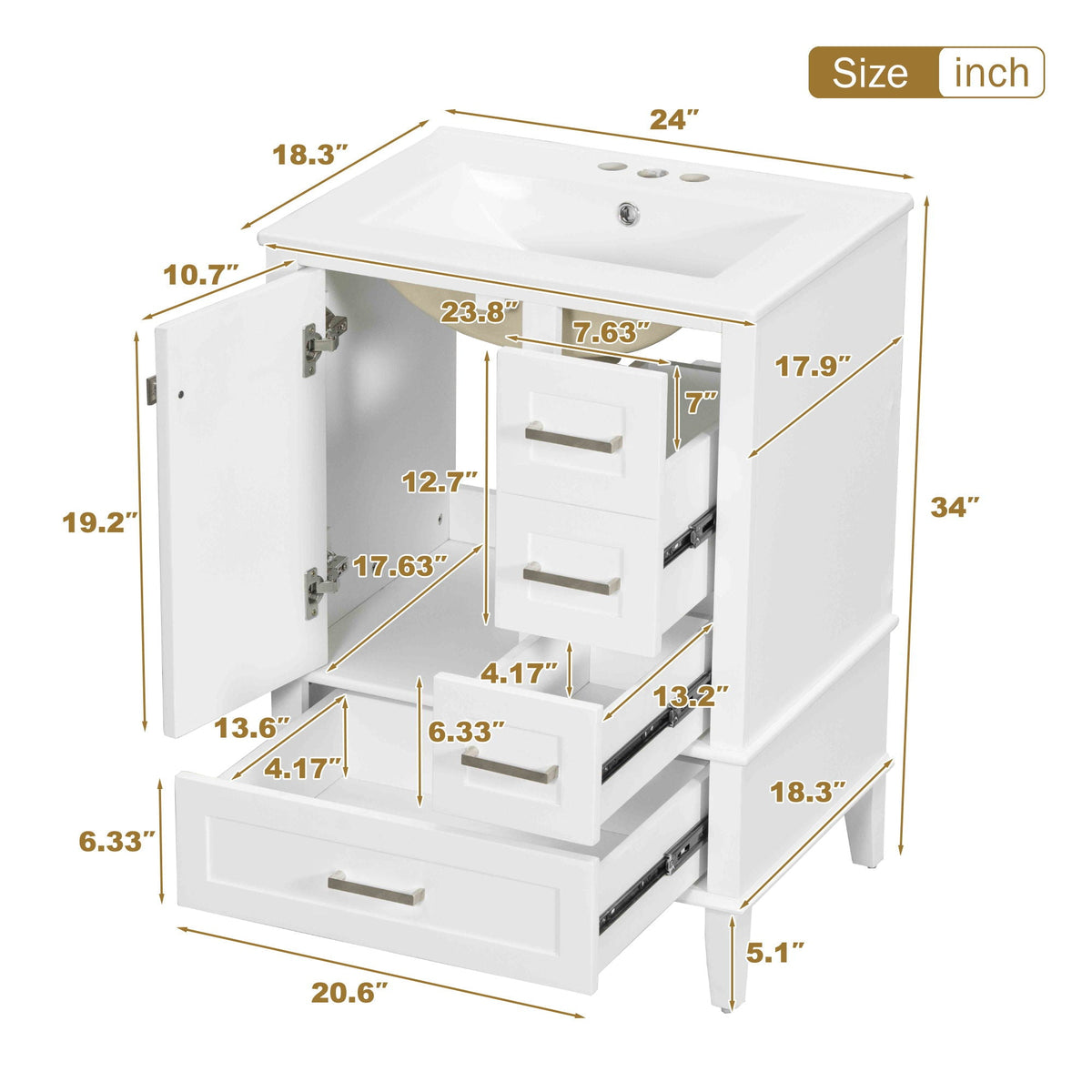 Modern Bathroom Cabinet With Sink Combo Set