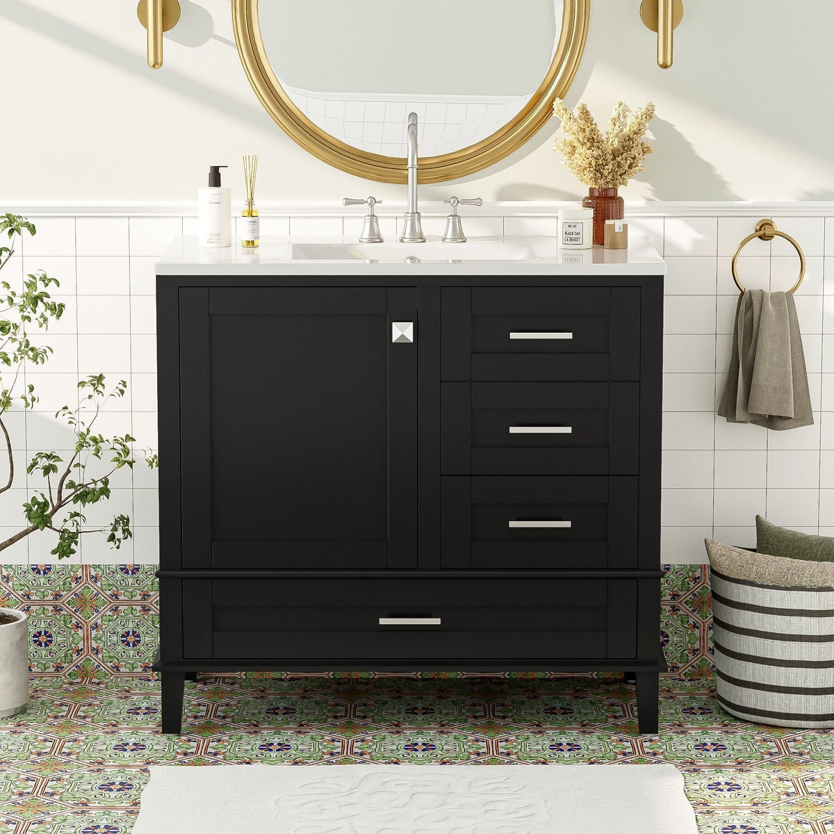Modern Bathroom Cabinet With Sink Combo Set