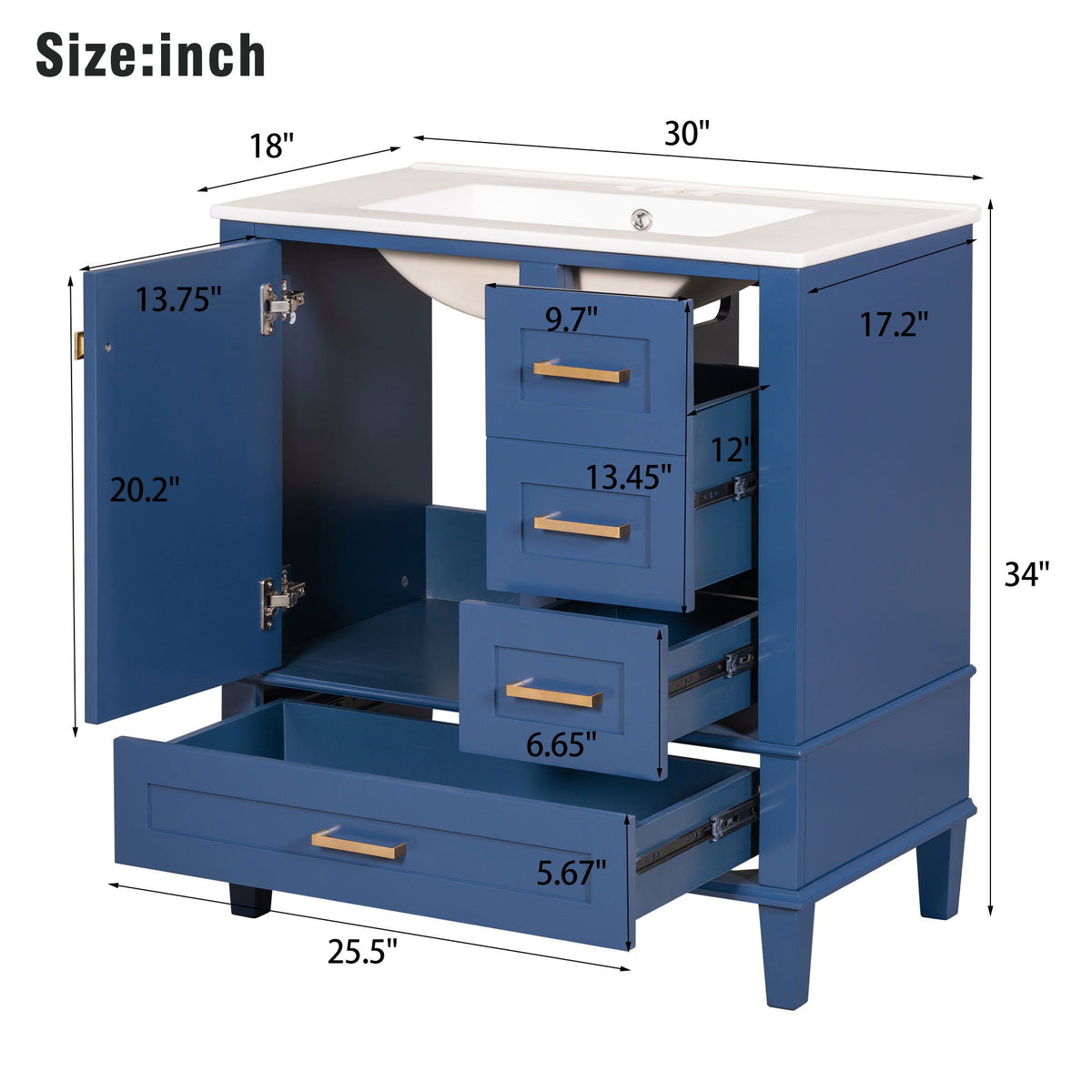 Modern Bathroom Cabinet With Sink Combo Set