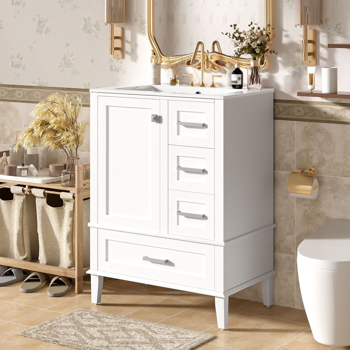 Modern Bathroom Cabinet With Sink Combo Set