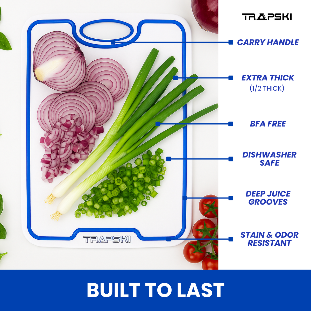 TRAPSKI Premium 1/2 Inch Thick HDPE Cutting Boards