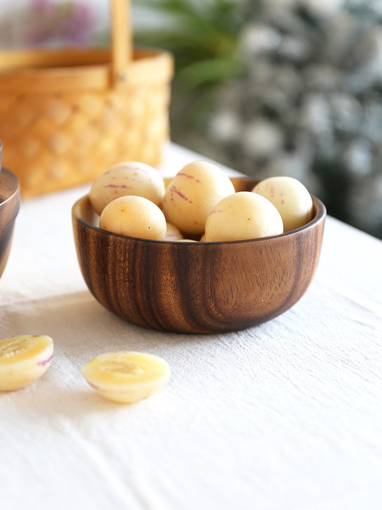 Kitchen Natural Wooden Bowl Household