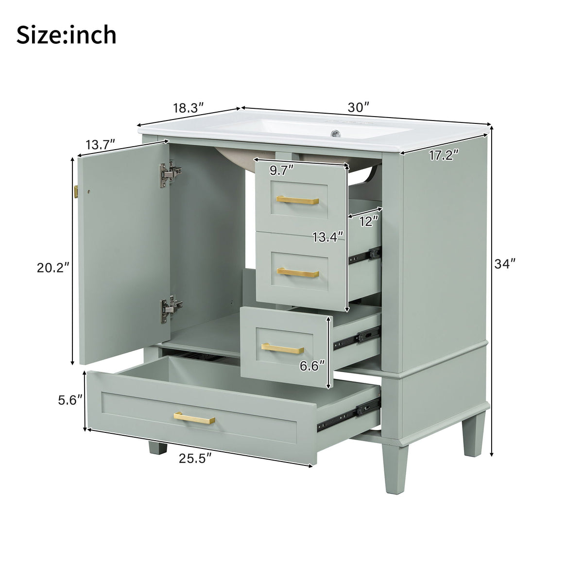 Modern Bathroom Cabinet With Sink Combo Set
