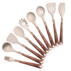 10 Pieces Kitchen Tools Set Wooden Handle