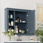 Wall Mounted Bathroom Storage Cabinet With Mirror, Cabinet With 6 Open Shelves