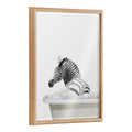 Blake Bathroom Bubble Bath Zebra Framed Printed Glass