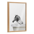 Blake Bathroom Bubble Bath Zebra Framed Printed Glass