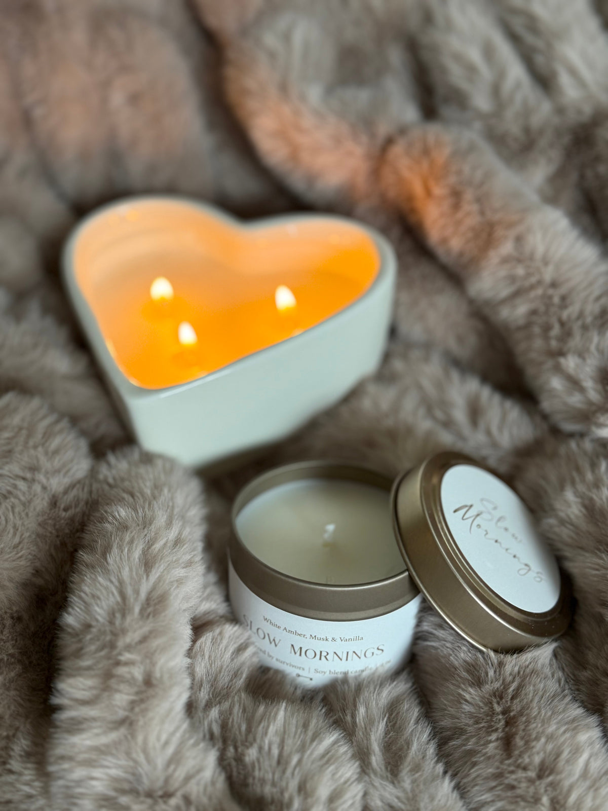Cream Ceramic Heart 11oz Candle