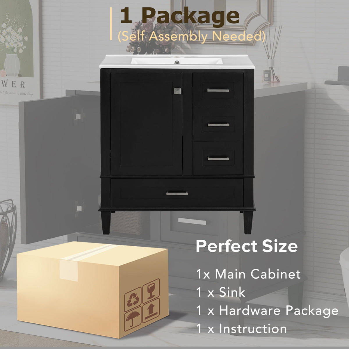 Modern Bathroom Cabinet With Sink Combo Set