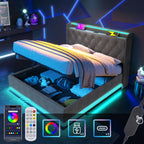 Upholstered Bed, Hydraulic Storage Bed (Without Mattress)