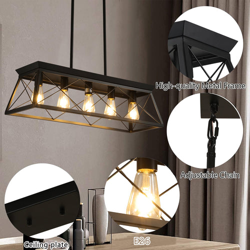 5-light farmhouse pendant light