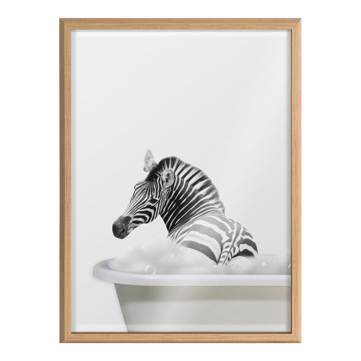 Blake Bathroom Bubble Bath Zebra Framed Printed Glass