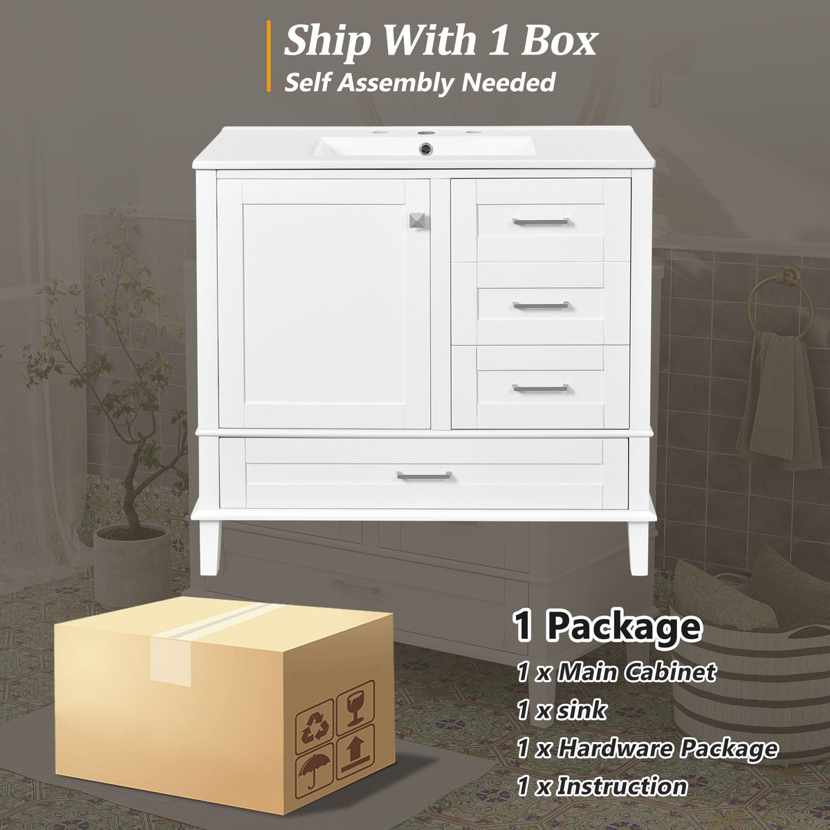 Modern Bathroom Cabinet With Sink Combo Set