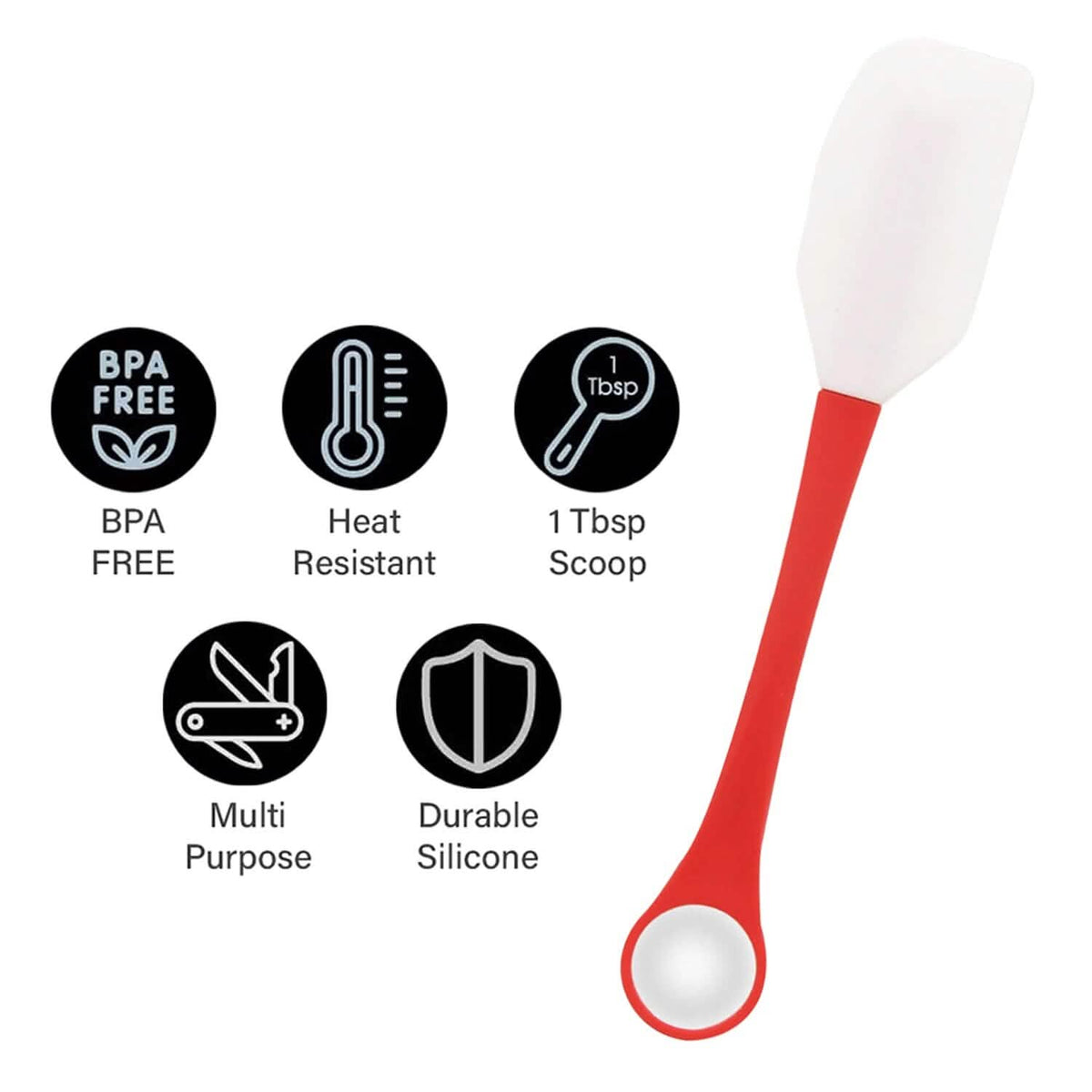 2-in-1 Silicone One Tablespoon Cookie Scoop and Spatula