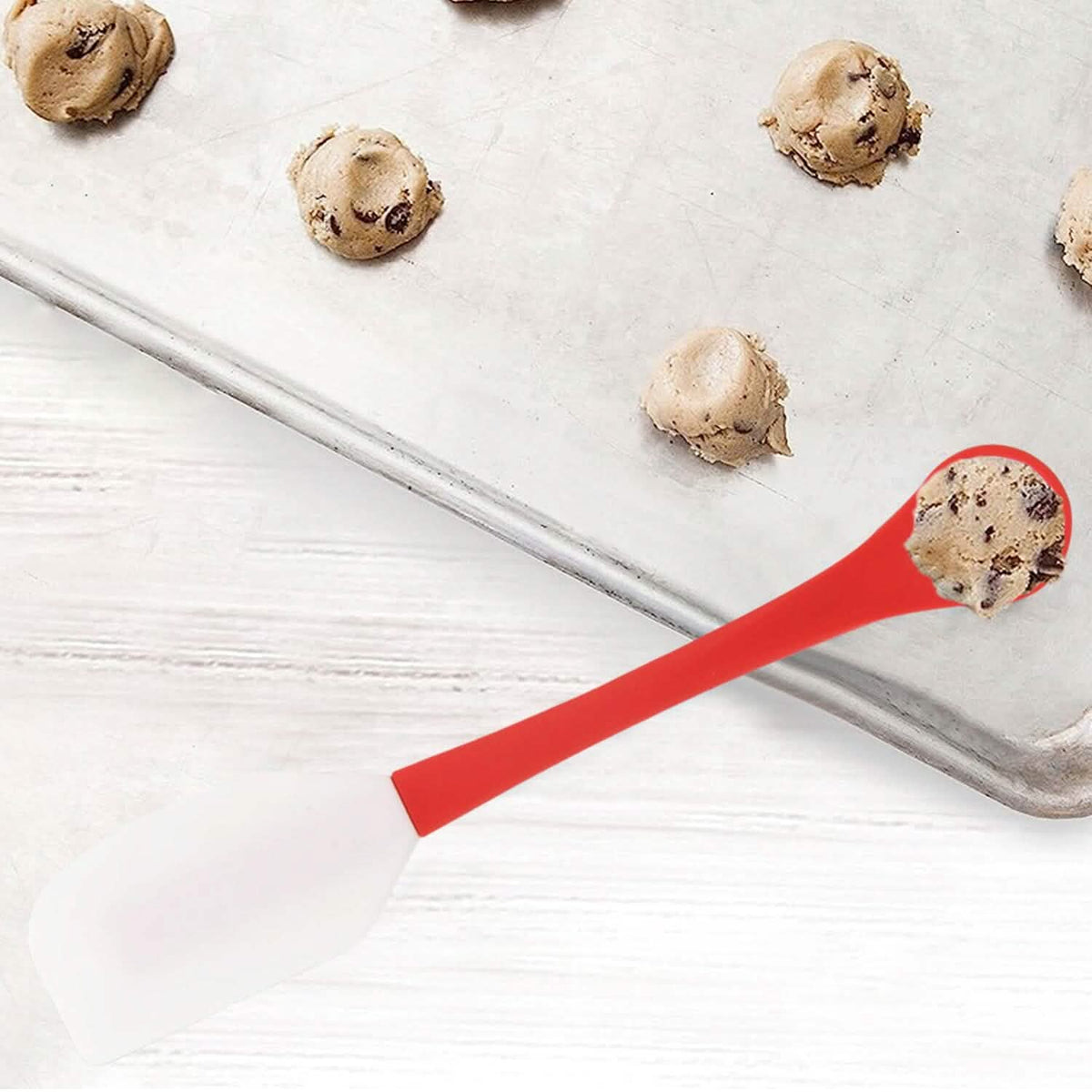 2-in-1 Silicone One Tablespoon Cookie Scoop and Spatula