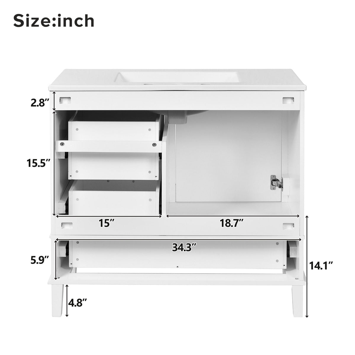 Modern Bathroom Cabinet With Sink Combo Set