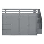 Loft Bed With Built In Wardrobes, Cabinets And Drawers