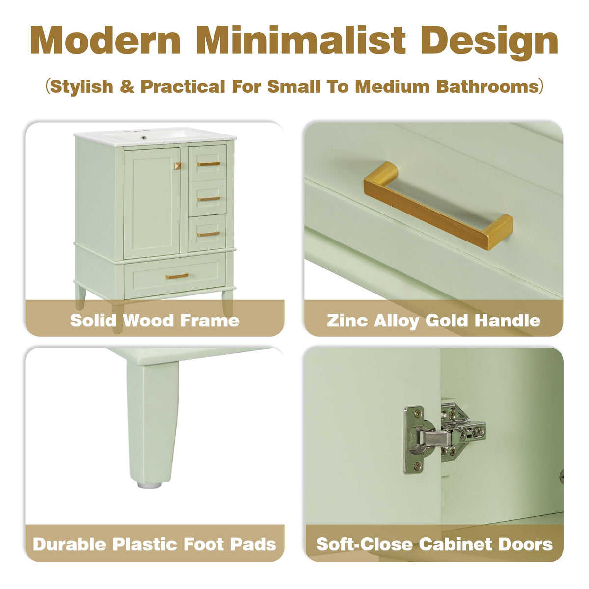 Modern Bathroom Cabinet With Sink Combo Set