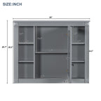 Wall Mounted Bathroom Storage Cabinet With Mirror, Cabinet With 6 Open Shelves
