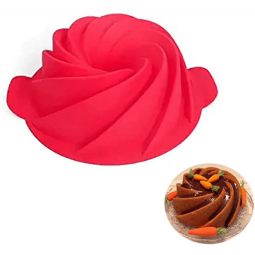 2PCS New Luxury Large Spiral shape silicone Bundt Cake Pan 10- inch