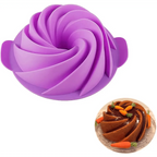 2PCS New Luxury Large Spiral shape silicone Bundt Cake Pan 10- inch