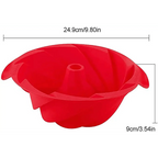 2PCS New Luxury Large Spiral shape silicone Bundt Cake Pan 10- inch