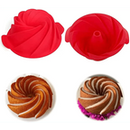 2PCS New Luxury Large Spiral shape silicone Bundt Cake Pan 10- inch