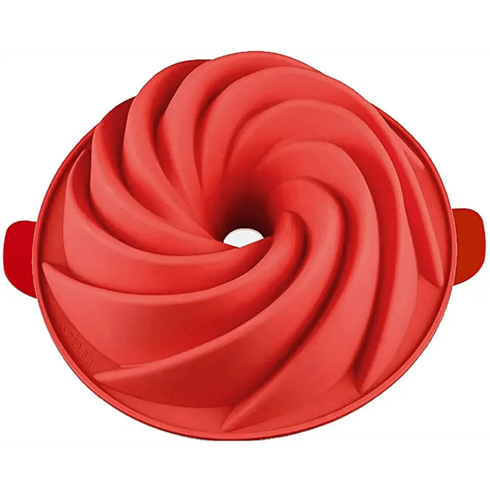 2PCS New Luxury Large Spiral shape silicone Bundt Cake Pan 10- inch