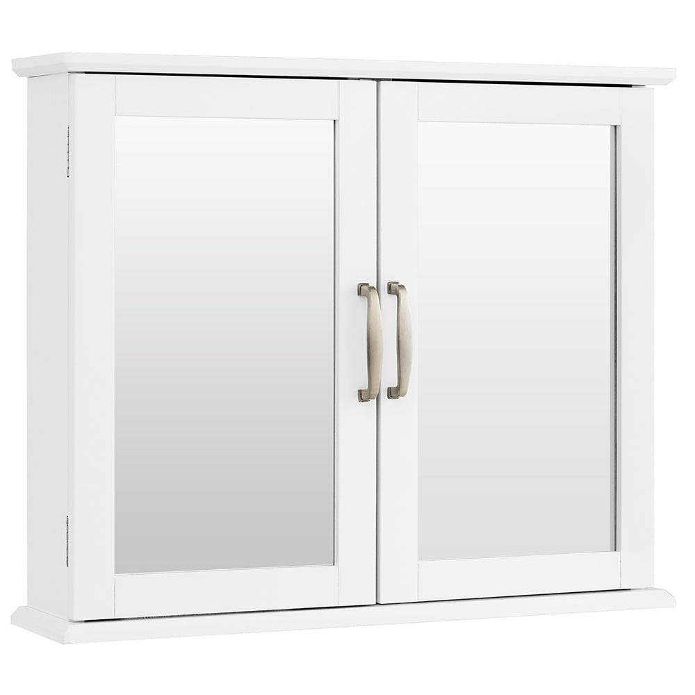 2-Tier Bathroom Wall-Mounted Mirror Storage Cabinet