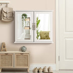 2-Tier Bathroom Wall-Mounted Mirror Storage Cabinet