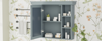 35 ''x 28' 'blue wall mounted bathroom storage cabinet with mirror door