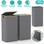 2Pcs Collapsible Laundry Hamper with Lid Handle 100L/26.4Gal