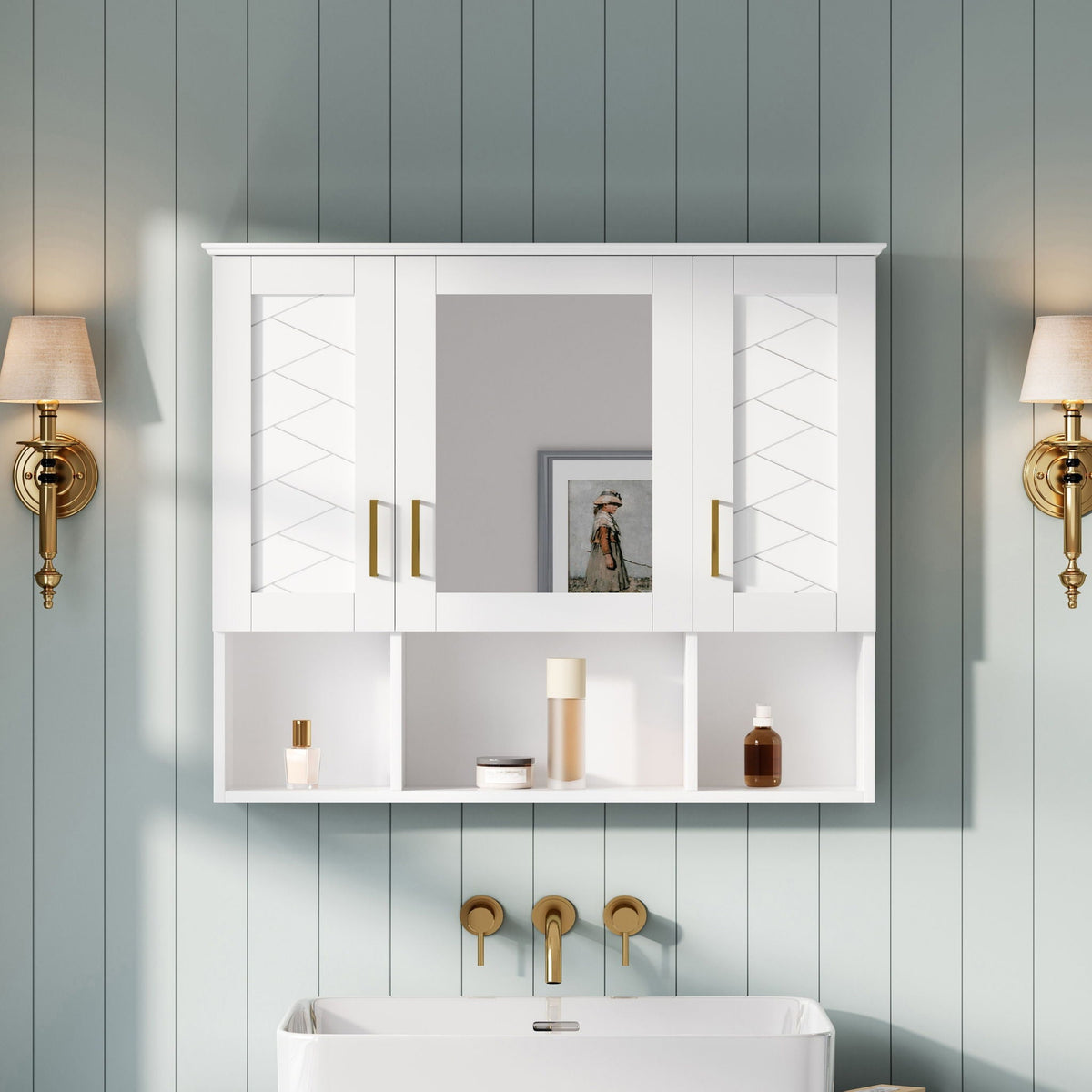 Modern Wall Mounted Medicine Cabinet With Adjustable Shelves
