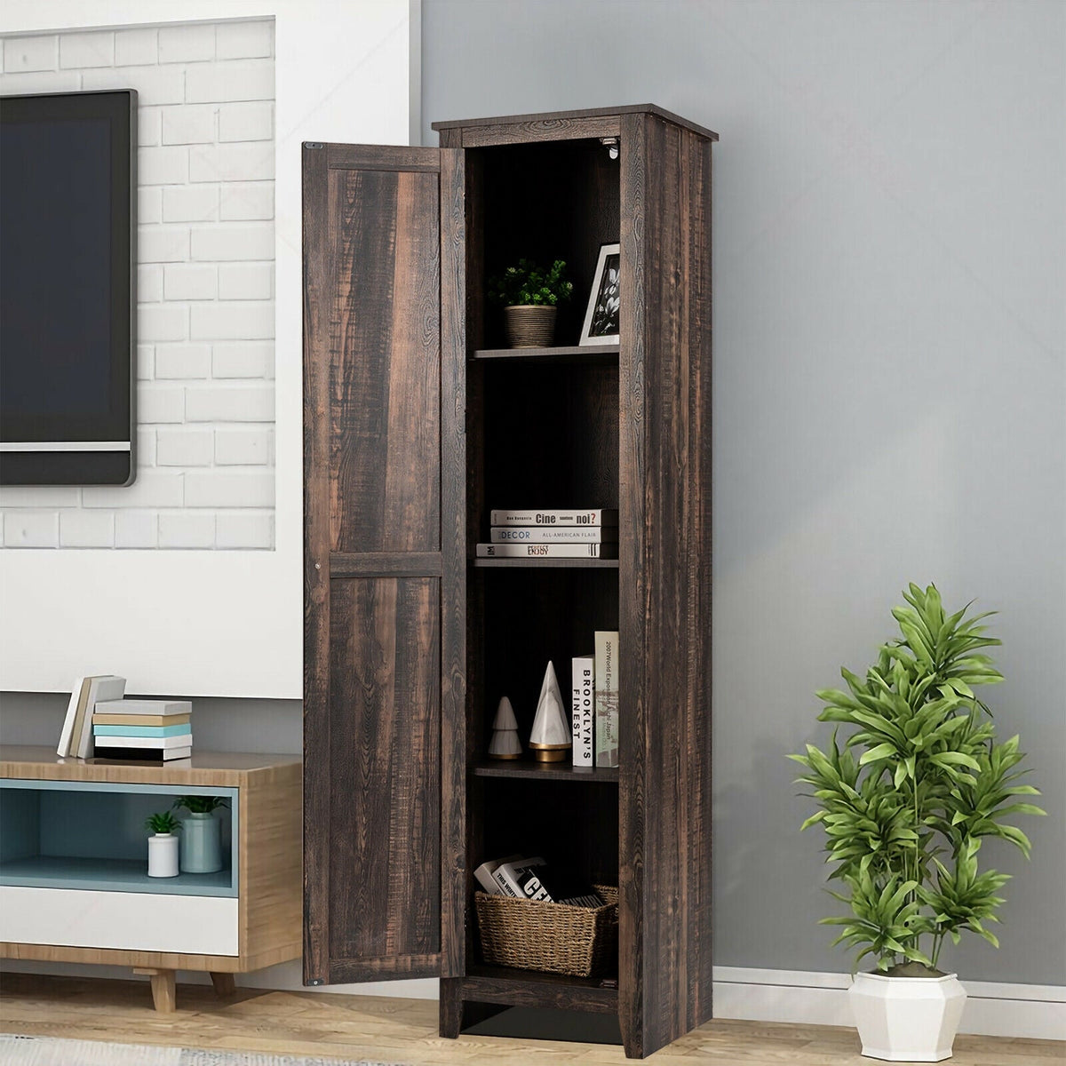 Linen Tower Bathroom Storage Cabinet