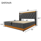 Upholstered Bed, Hydraulic Storage Bed (Without Mattress)