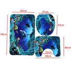 Shower Curtain Pedestal Rug, Toilet Cover, Bath Mat Set
