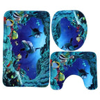 Shower Curtain Pedestal Rug, Toilet Cover, Bath Mat Set