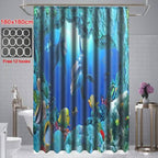 Shower Curtain Pedestal Rug, Toilet Cover, Bath Mat Set