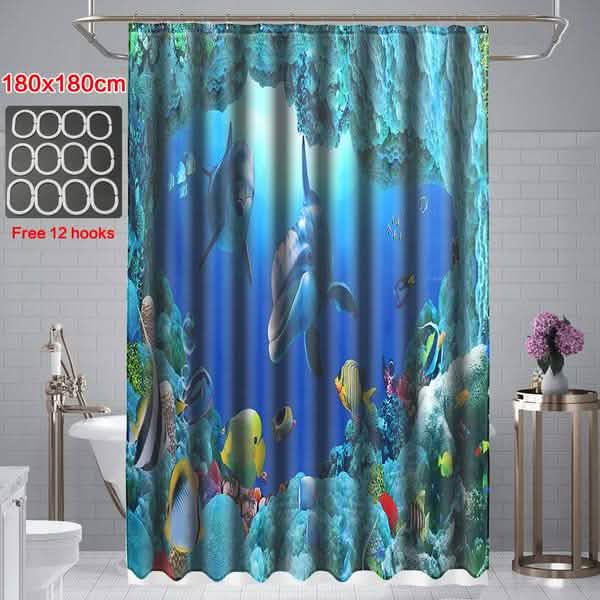 Shower Curtain Pedestal Rug, Toilet Cover, Bath Mat Set