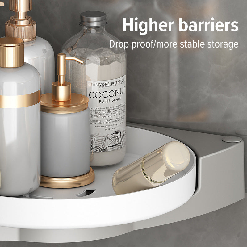 Rotating toilet triangle storage rack wall mounted