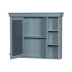 35 ''x 28' 'blue wall mounted bathroom storage cabinet with mirror door