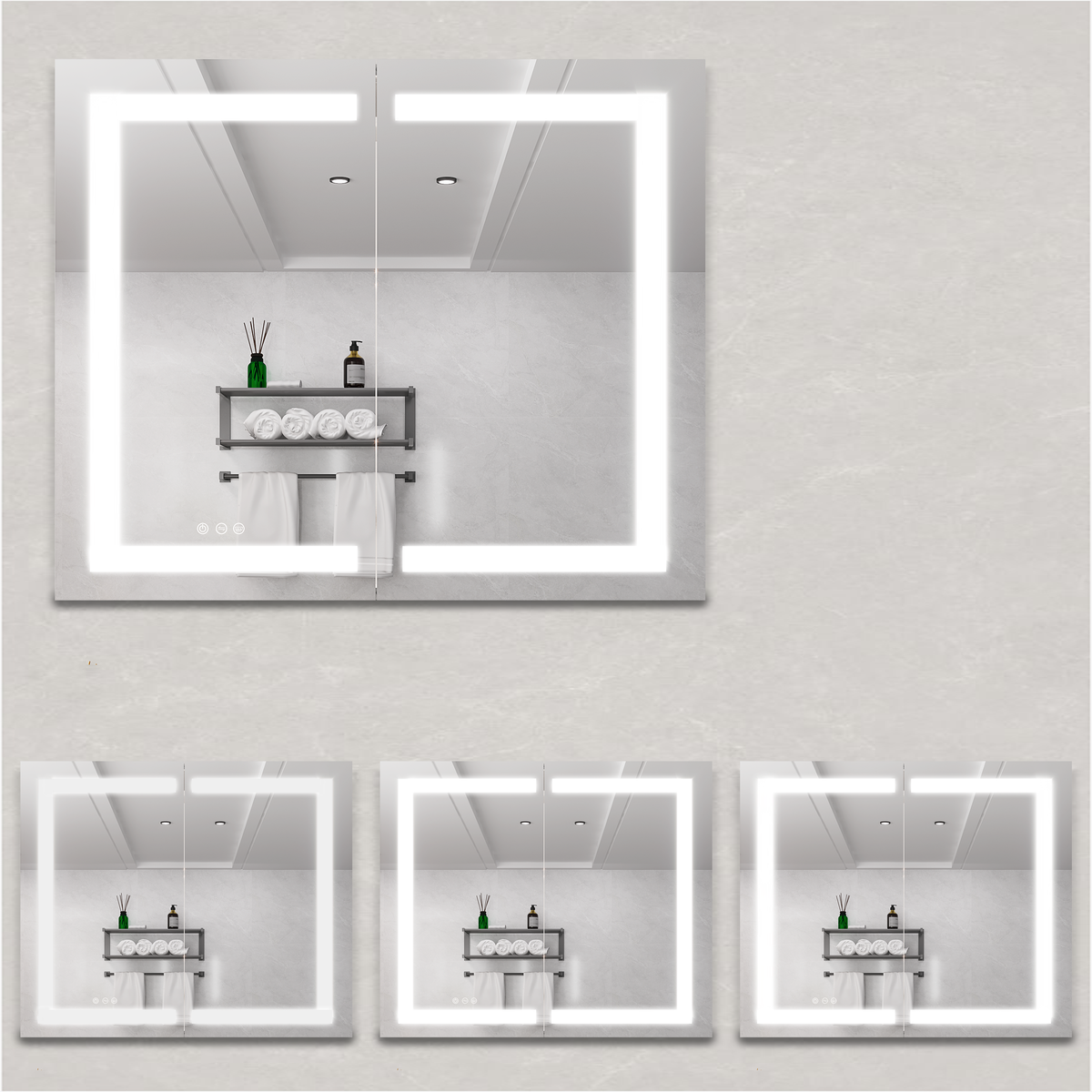 36 x 30 inch Medicine Cabinet with LED Vanity Mirror Anti-Fog