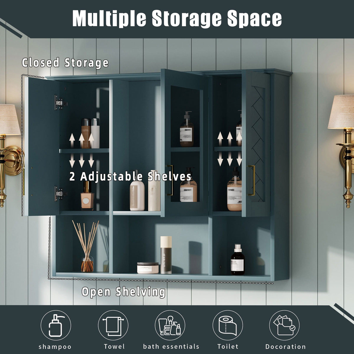 Modern Wall Mounted Medicine Cabinet With Adjustable Shelves