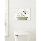 Sylvie Penguins in Fern Bath Framed Canvas